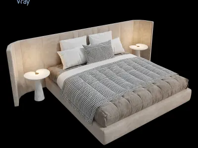 ARCHILINE Design Studio - CM - Bed - Group 01 3D Model Collection