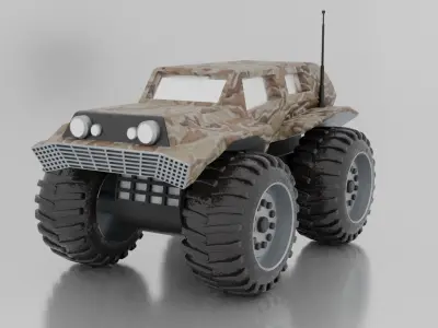 Monster Car Low-poly 3D model