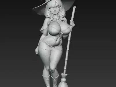 Halloween sexy witch 01 3D print model