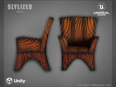 Stylized Chair Free low-poly 3D model