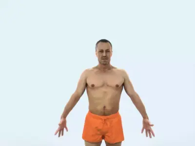 Fortitude K Animated Rigged Beach Sports Man Low-poly 3D model