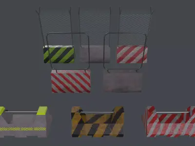 concrete barrier Low-poly 3D model