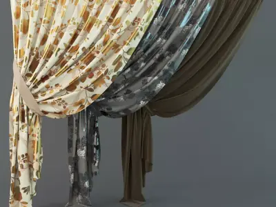 Curtains variations 3D model