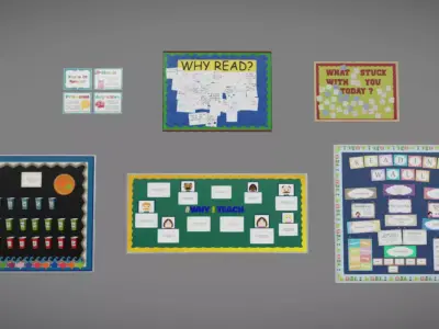 School Boards Low-poly 3D model buy
