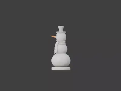 Three Little Snowman Low-poly 3D model