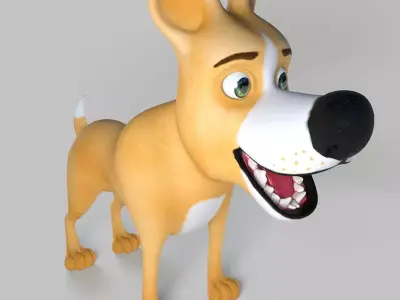 Cartoony dog Low-poly 3D model