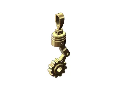 Piston gear engine pendant 3D print model