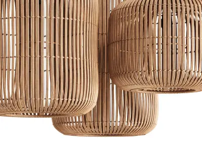 Natural Rattan Lamp by dBodhi Barrel 3D model