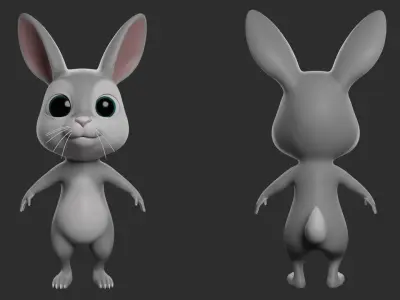 Rabbit II Bunny Cartoon Low-poly 3D model