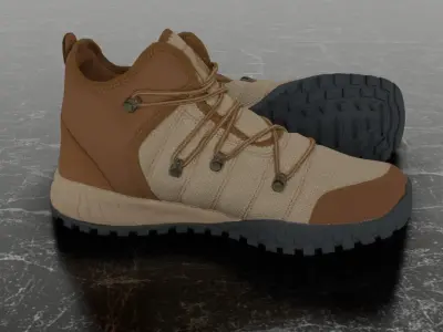 COLUMBIA 3D BOOTS - BROWN Low-poly 3D model