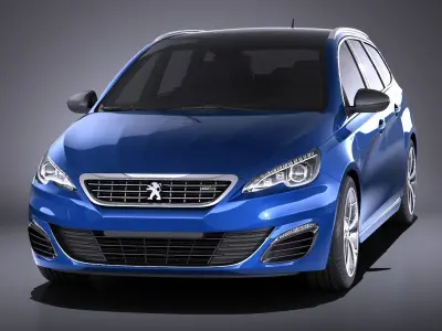 Peugeot 308 GT SW 2017 VRAY  3D model