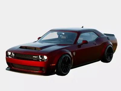 Dodge Challenger SRT Hellcat Widebody 2018 Low-poly 3D model