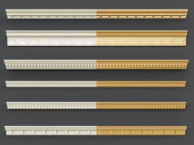 Classic carvings moldings and gypsum cornice 8 Low-poly 3D model