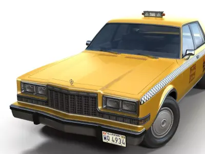 Dodge Diplomat 1980 Taxi Low-poly 3D model