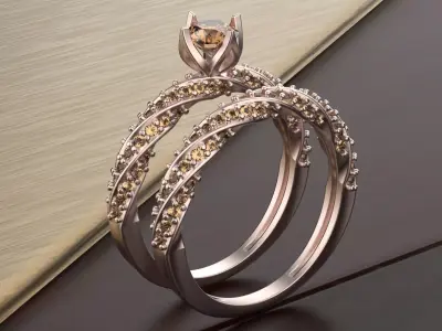 Spiral Solitaire Ring 3D print model