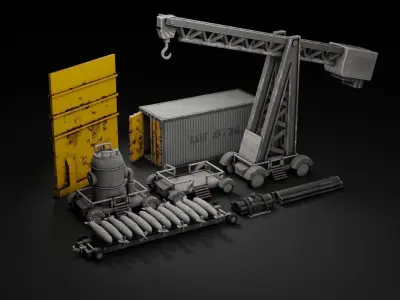 7 IN 1 Storage Built 3D Model Low-poly 3D model