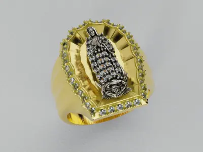 Ring Virgin Guadalupe Diamonds - Anillo Virgen De Guadalupe 3D print model