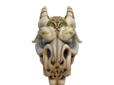 Ancient Stone Dragon Head Low-poly 3D model