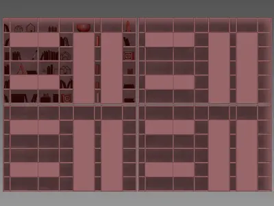 Wardrobe with decorative set 3D model