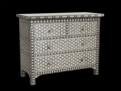 Black Bone Bohemian Chest Of Drawers Low-poly 3D model
