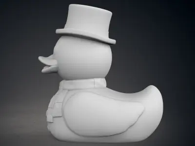 Cute Snowman Rubber Duck 3D print model