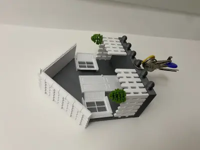 KEY HOUSE FOR WALL WITH PORCHWAY VESTIBULE 3D print model