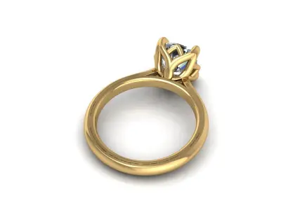 Solitaire Twist Prong Diamond Ring 3D print model