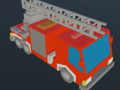  Low poly fire Department Low-poly 3D model