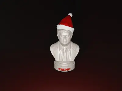 Trump Bust with Santa Hat 3D Printing  Holiday Decoration 3D print model