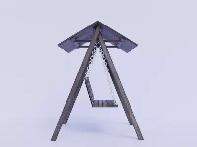 Garden swing Low-poly 3D model