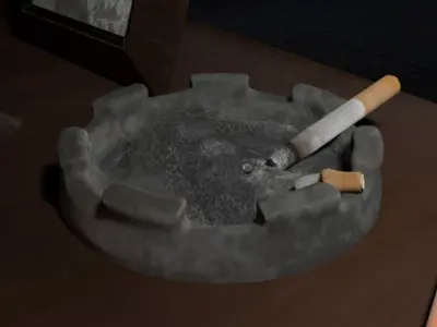Used Ashtray Free low-poly 3D model