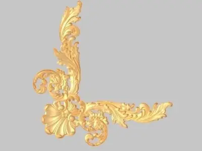 pattern wood machine cnc carving Classic luxurious gold 3D model 3D model