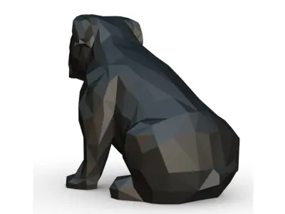 English bulldog low poly 3D print model