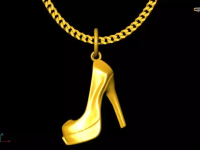 High Heel pendant charms - one inch pendant 3D print model 3D print model