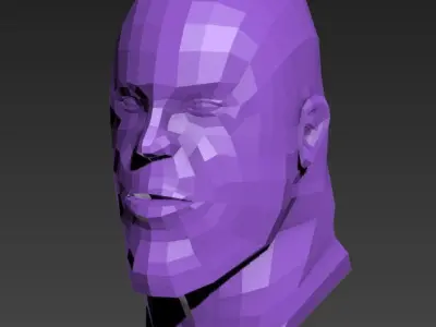 Low poly Thanos Head Model Free 3D model