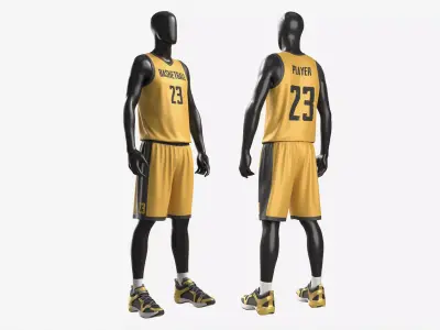 Male Mannequin in Basketball Uniform Standing 3D model