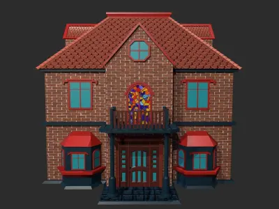 3D Stylized House Model for Game and Animation Low-poly 3D model