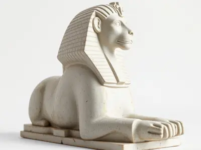 Noble Egyptian Sphinx Statue 3D model pack Low-poly 3D model