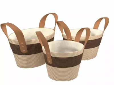 Decor Basket Set of 3 3D model