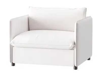 CORROY WHITE PERFORMANCE FABRIC CHAIR AND A HALF 3D model