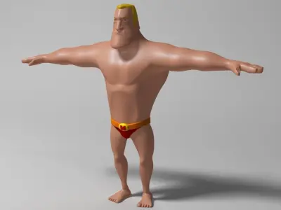 Mister Muscle Low-poly 3D model