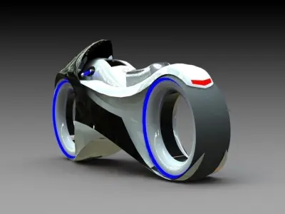 Motorbike futuristic motorcycle with wheels 3D print model