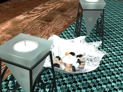 Tea Light Set Free 3D model