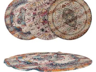 Round Rug Set 29 3D model