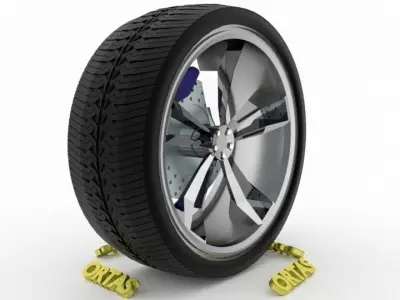 ORTAS CAR WHEEL RIM 103-104 GAME READY WHEEL 3D Model Pack