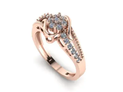 engagement ring 3D print model