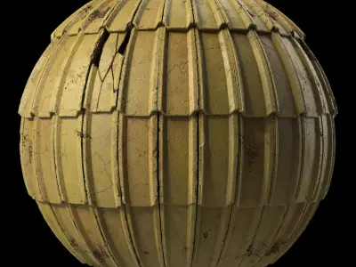 Roof Tile Materials 75- Damaged Concrete Roofing Sbsar Seamless Texture