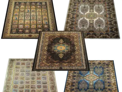 Persian Carpet Collection-vol13-4k texture Low-poly 3D model