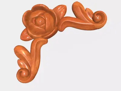 Furniture Pattern Rose - 001 Low-poly 3D model