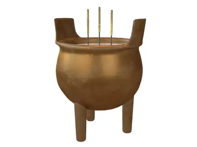 Cartoon Incense Burner v1 007 Low-poly 3D model